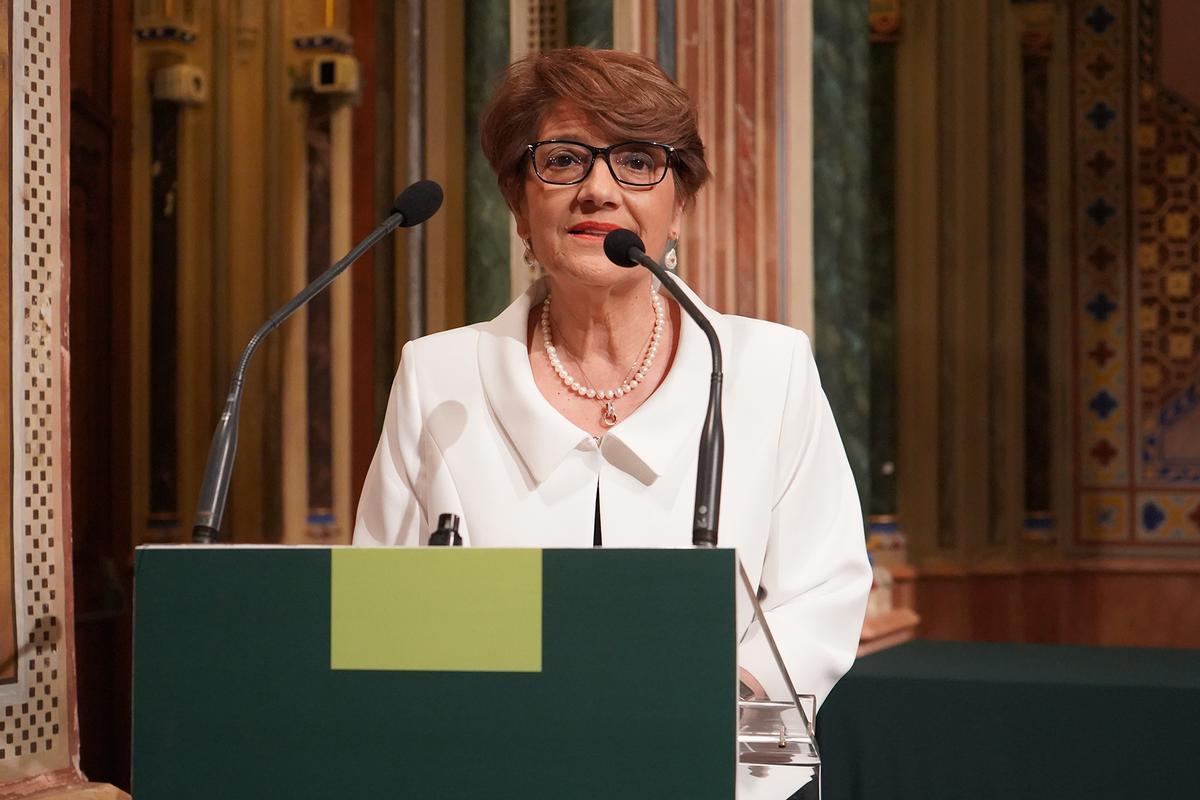 La vicedirectora general de la Institución Teresiana, María Rita Martín, durante su parlamento.