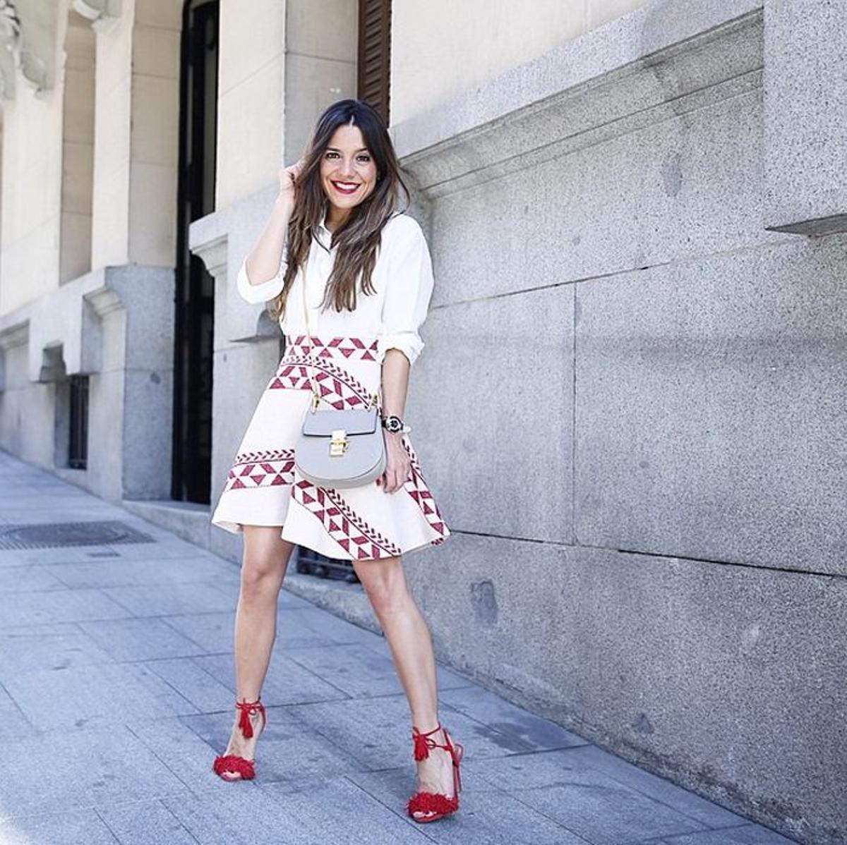 Paula Ordovas con sandalia Wild Thing 105, Aquazzura