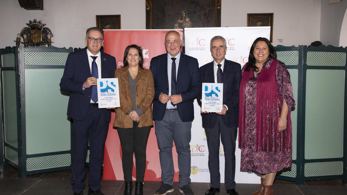 Acto de entrega de los galardones de Pueblos Saludables a Lucena y El Viso.