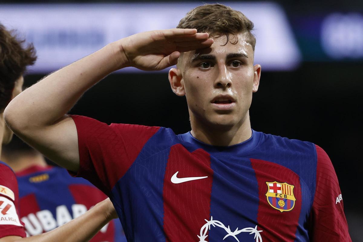 Fermín celebró su gol ante el Real Madrid