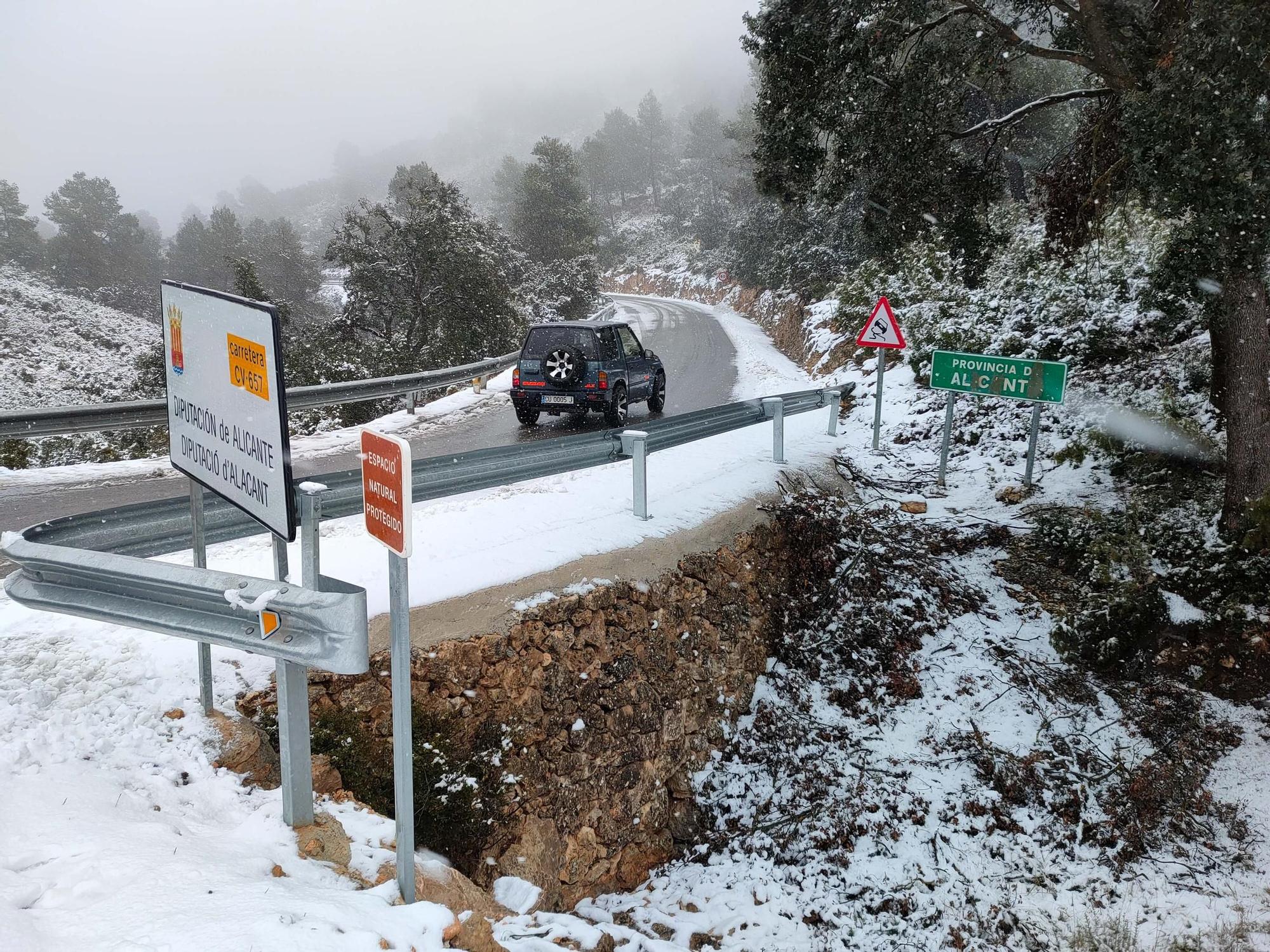 Nevada en el Alto Vinalopó