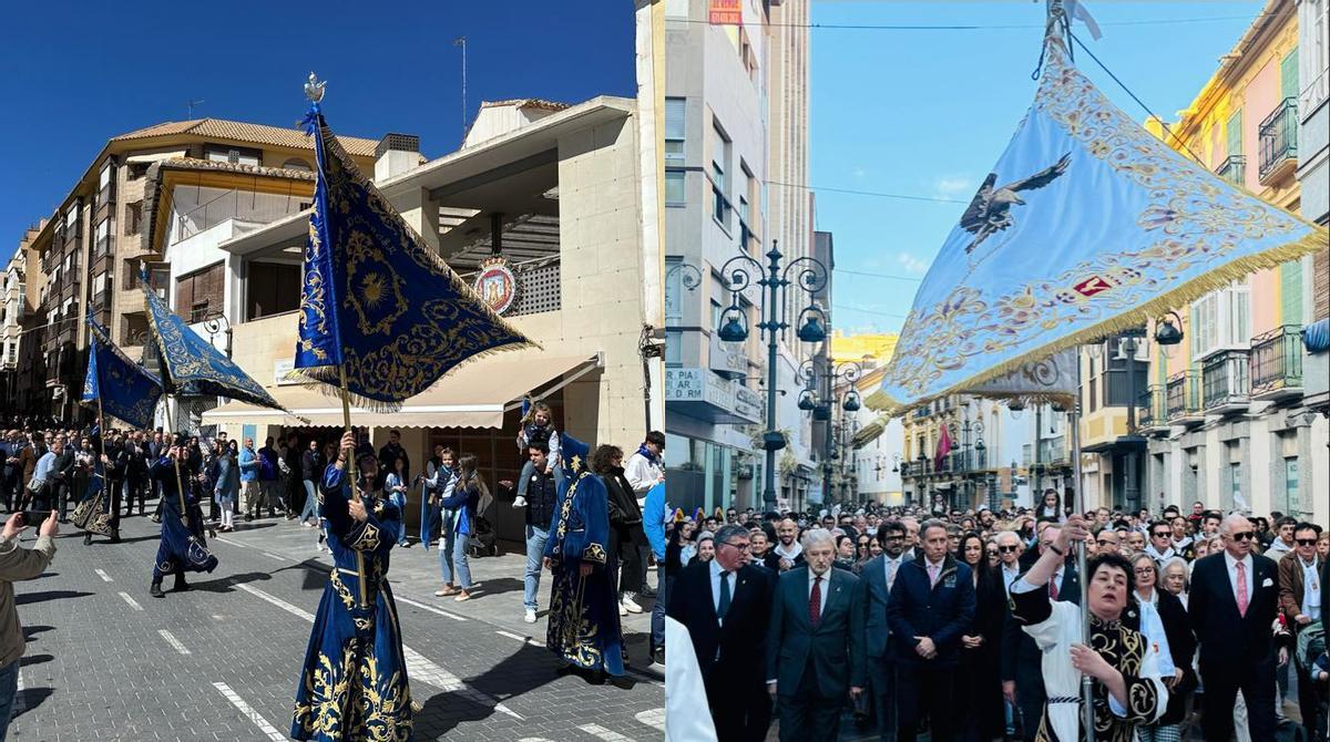 Las comitivas azul y blanca