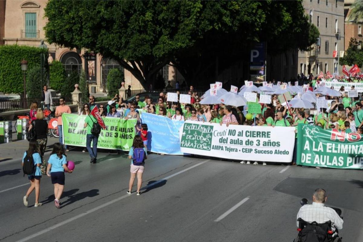 La protesta de educación en Murcia, en imágenes