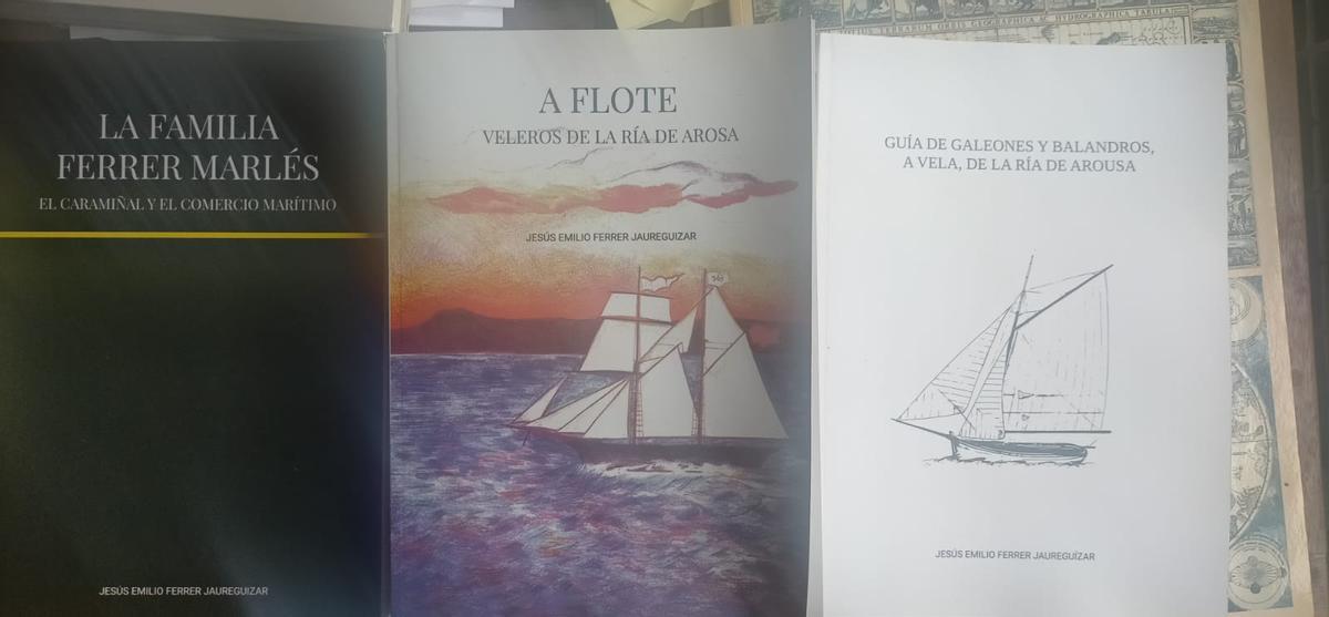 Portadas de los tres libros editados por el autor ribeirense.
