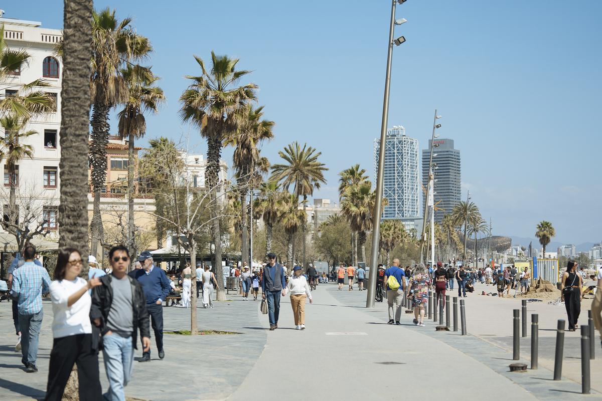 Paseo marítimo de la Barceloneta, considerado Espacio de Gran Afluencia (EGA).