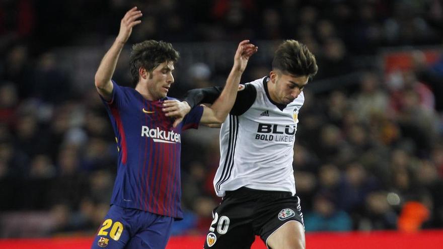 Sergi Roberto, en un partido ante el Valencia