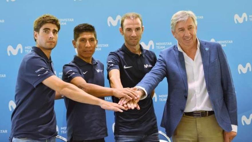 Landa, Quintana, Valverde y Unzúe, ayer en Madrid.