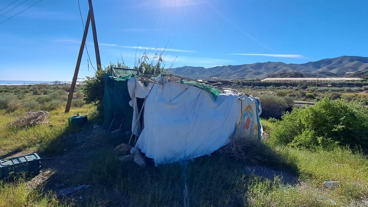 Chabolas localizadas por los funcionarios del Ayuntamiento de Lorca.