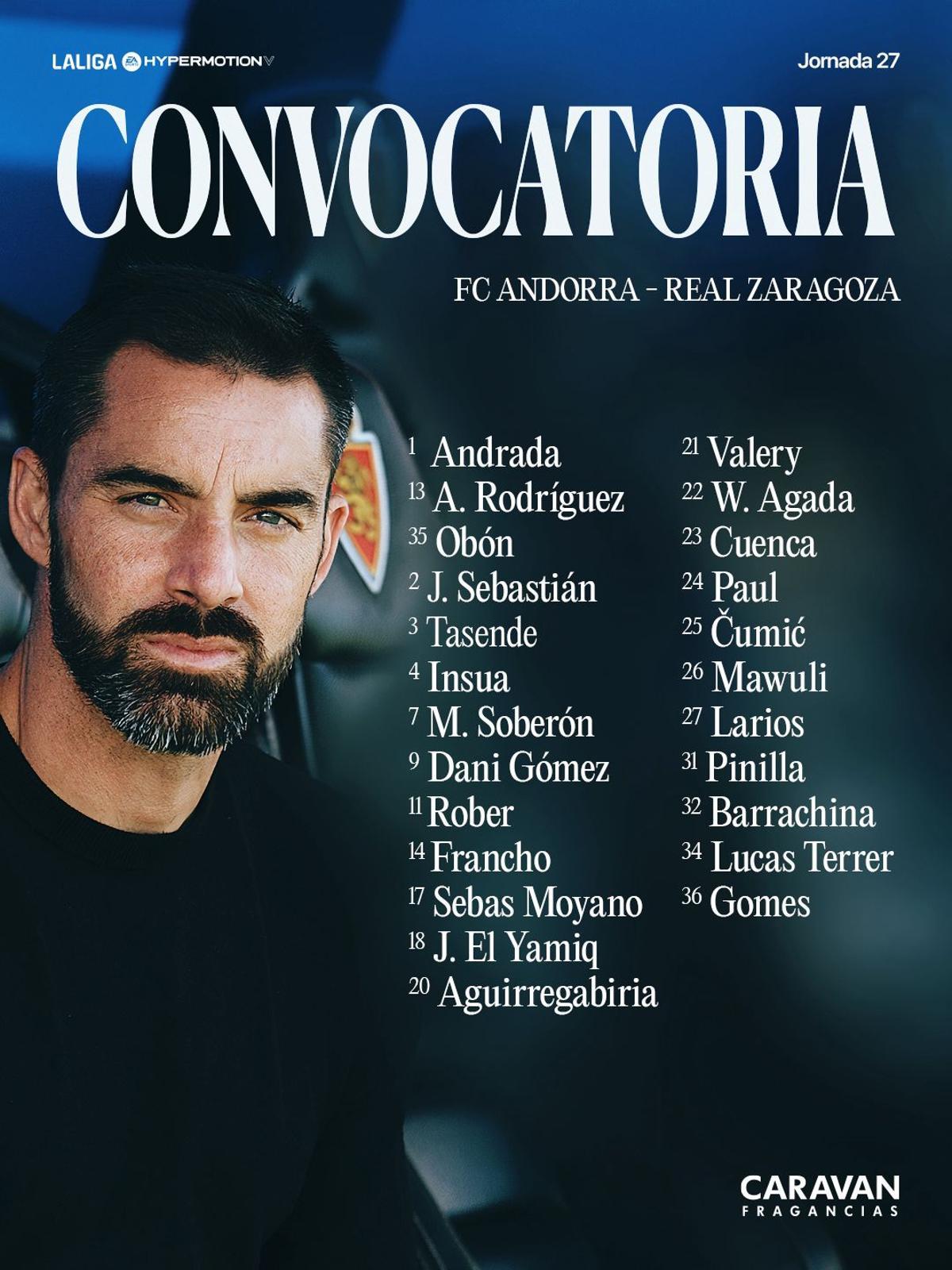 Los 24 convocados por Sellés para el partido ante el Andorra.