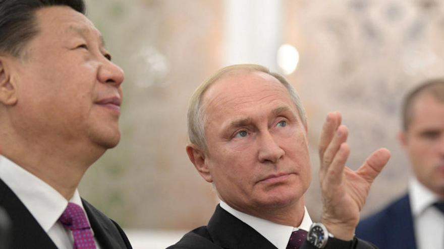 Putin y Xi durante su reunión en Moscú.