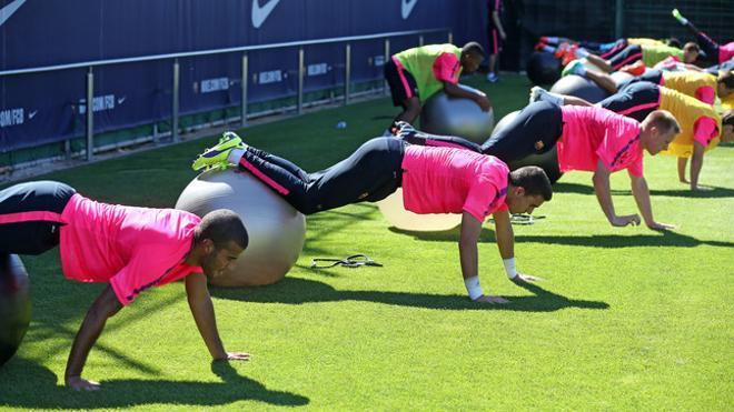 Las imágenes del entreno del Barça