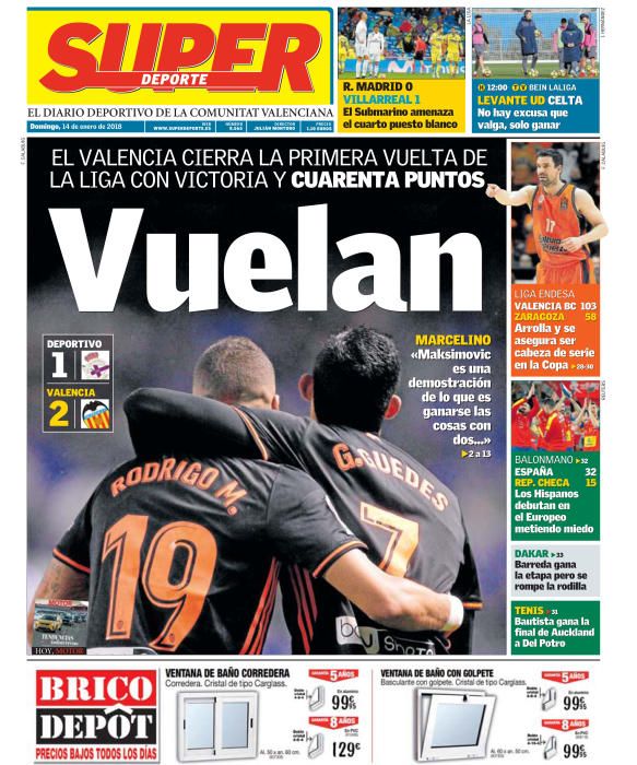 Portadas domingo 14 de enero de 2018