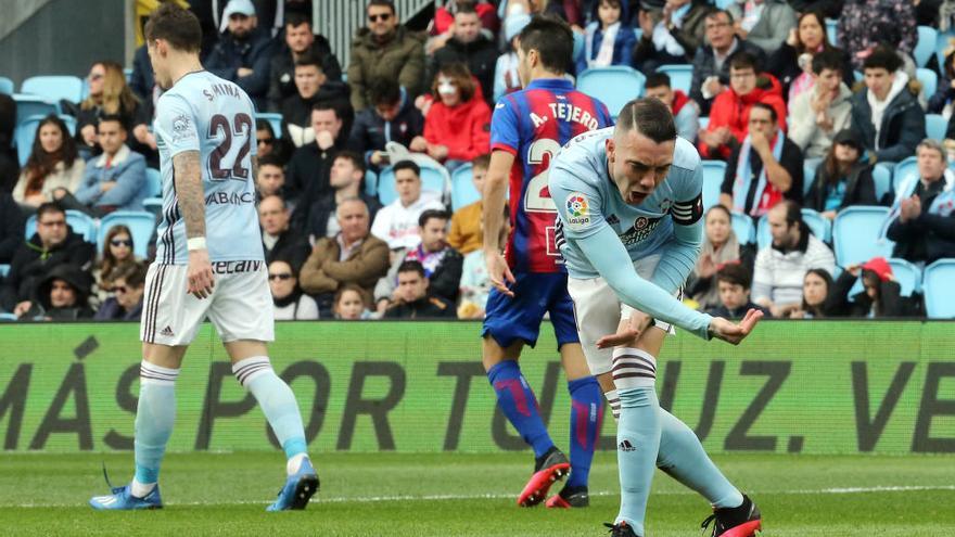 Aspas, durante el partido contra el Eibar // Marta G. Brea