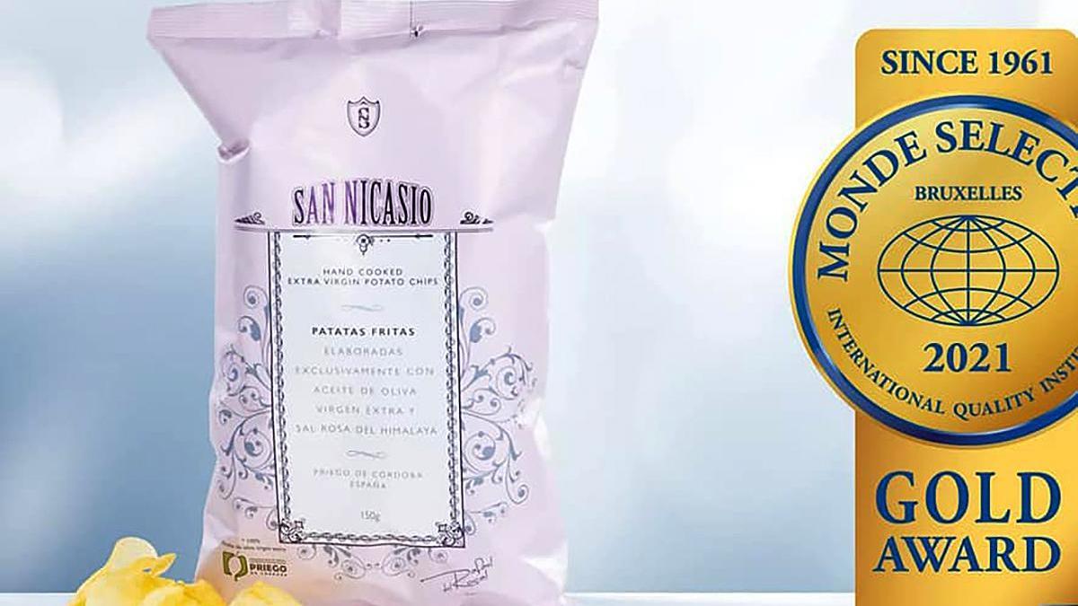 Una bolsa de Patatas fritas San Nicasio, nuevamente galardonada por su calidad.