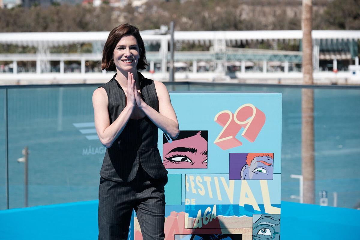 Presentación de 'Pizza Movies' en el Festival de Málaga por parte del guionista y director Carlos Padial, Berto Romero, Judit Martín  y Bruna Cusí