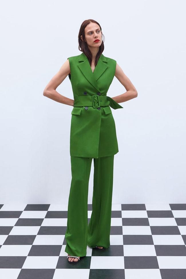 Chaleco y pantalón verde