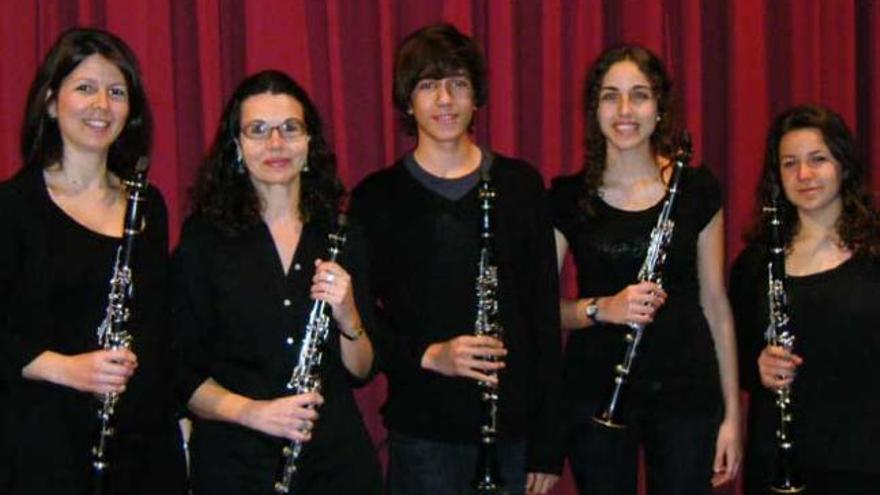 Cuarteto de clarinetes.