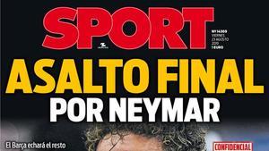 Portada de SPORT del 23 de agosto de 2019