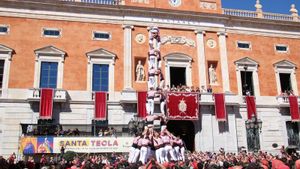 3 de 9 amb folre de los Xiquets de Tarragona, el pasado domingo en Tarragona.