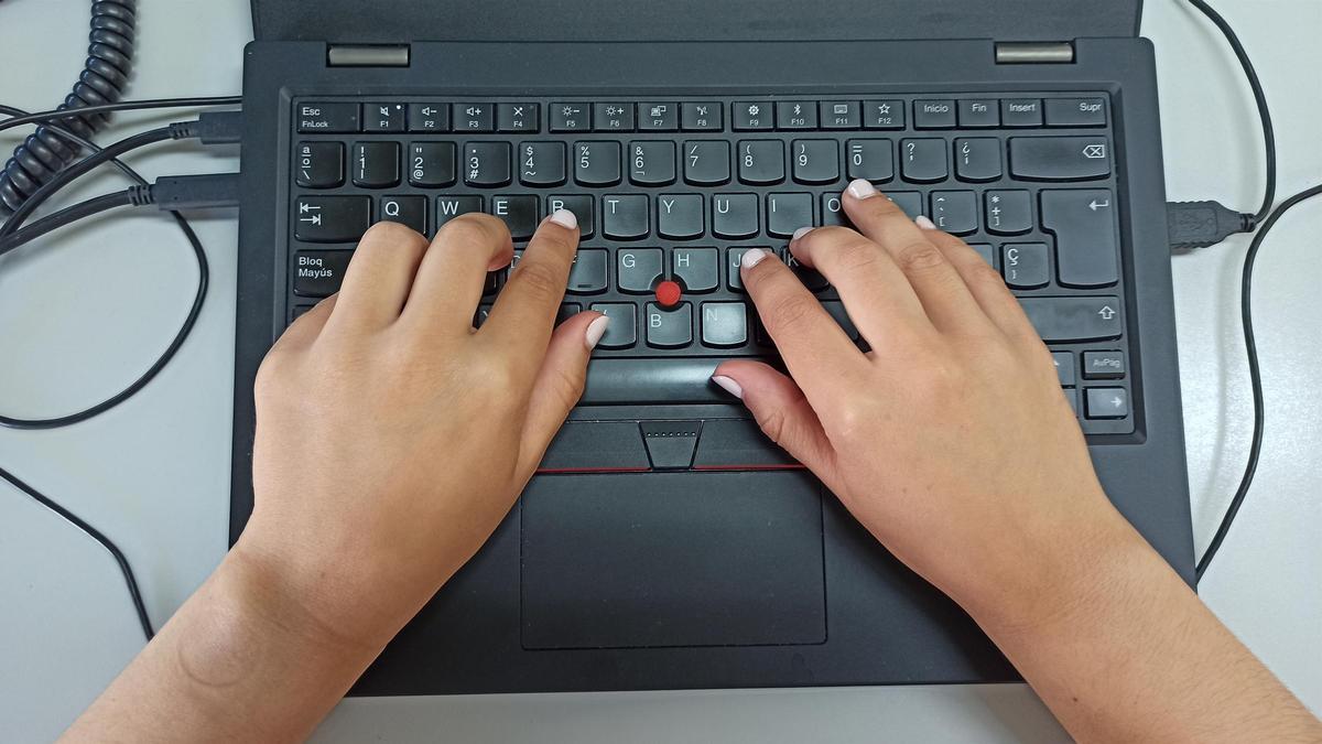 Una persona utilitza un ordinador