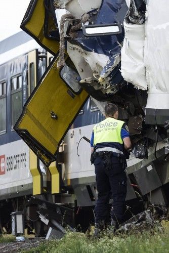 Choque de tren al oeste de Suiza.