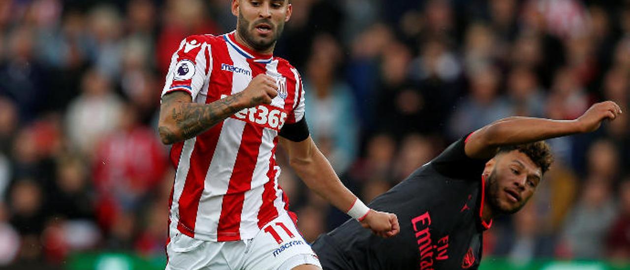 Jesé Rodríguez, durante un partido con el Stoke.