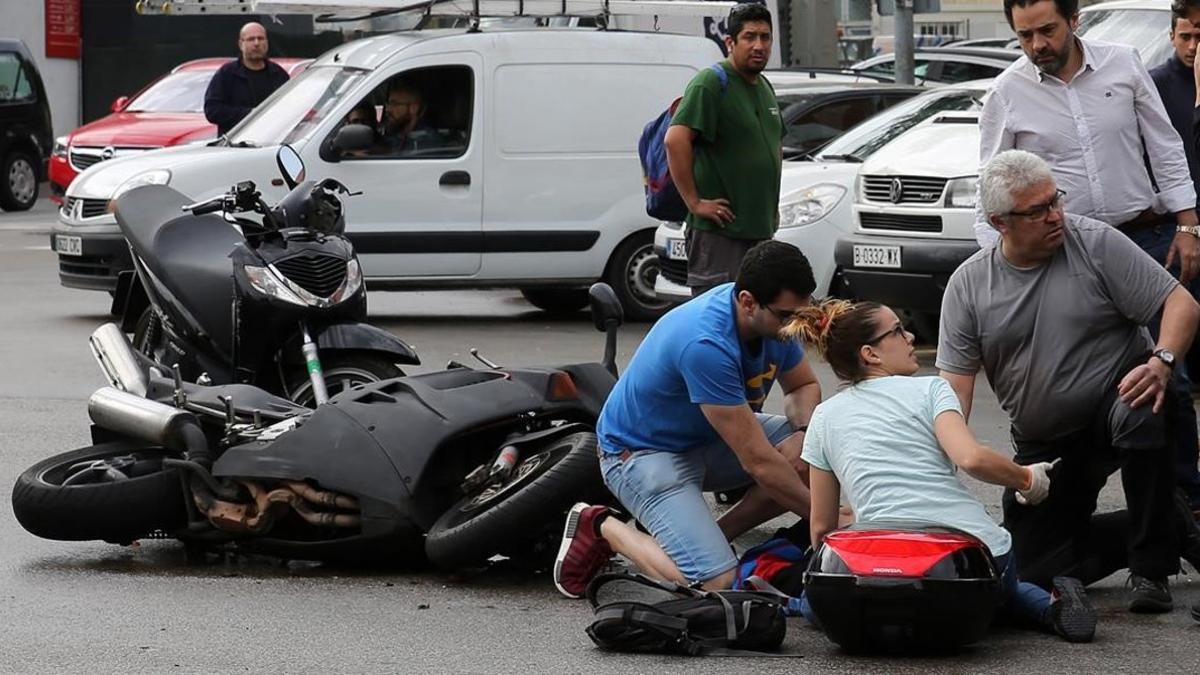 Imagen de archivo de un accidente en Barcelona.