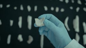 Huesos de Cristóbal Colón, en manos de los investigadores, en el documental de TVE.