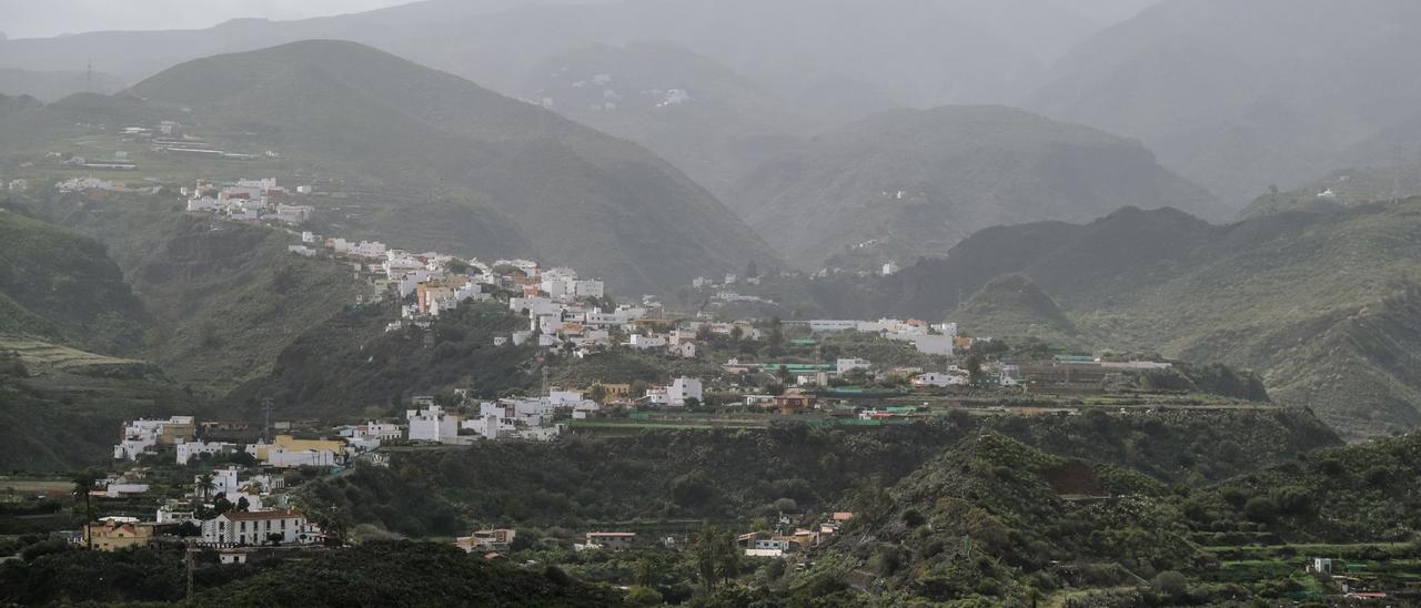 Así fue la helada con aguanieve en la cumbre de Gran Canaria