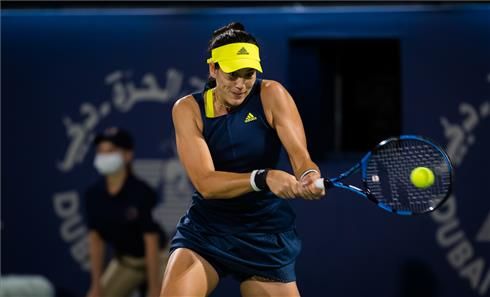 Muguruza, en acción en Dubai.