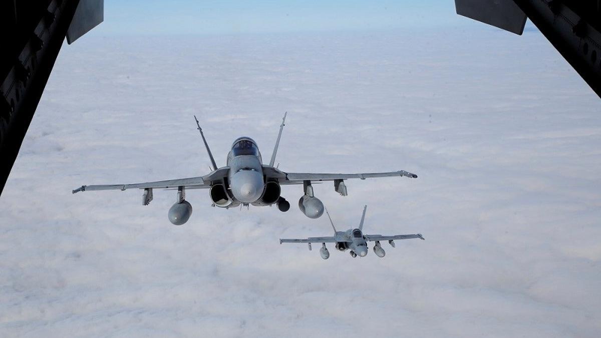 Avión de combate F-18 del Ejército del Aire