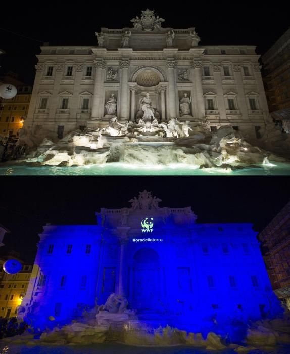 Trevi's Fountain in Rome before and during Earth ...