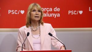 La portavoz del PSC, Lluïsa Moret, en rueda de prensa