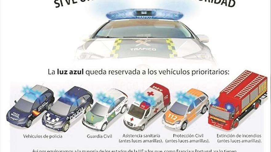 Todos los vehículos de emergencias cambiarán sus luces amarillas por azules