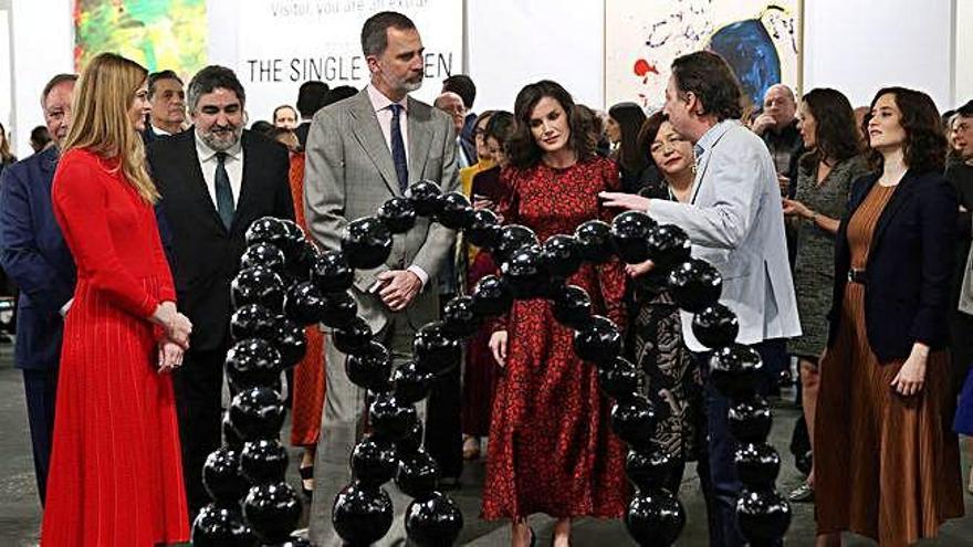 Los Reyes, ayer, en la inauguración de ARCO, en Madrid.