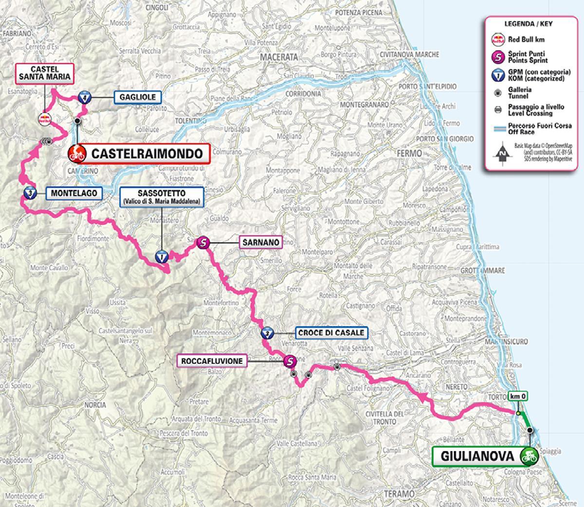 El recorrido de la etapa 8 del Giro de Italia 2025