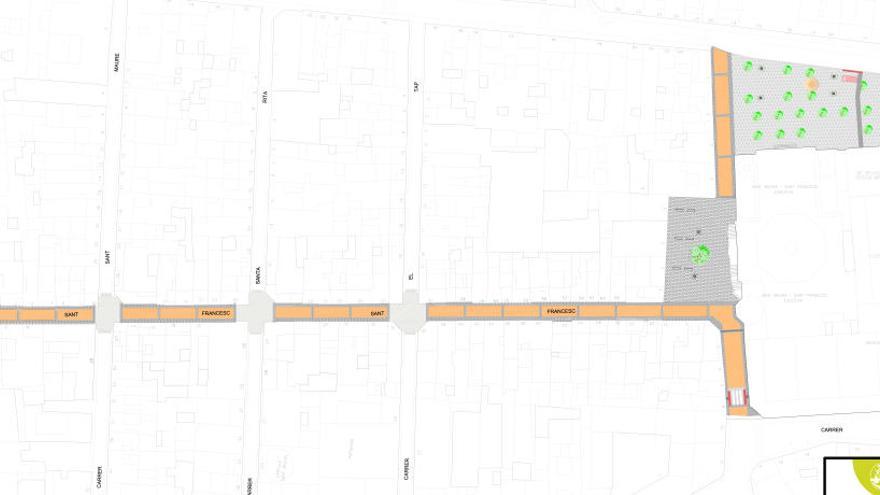 Plano de la reurbanización de la calle