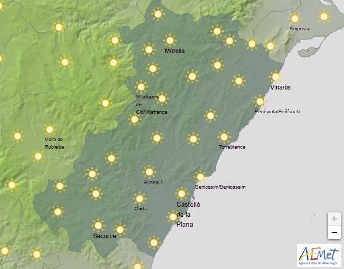 Día soleado para el jueves 17 de abril del 2025 en Castellón