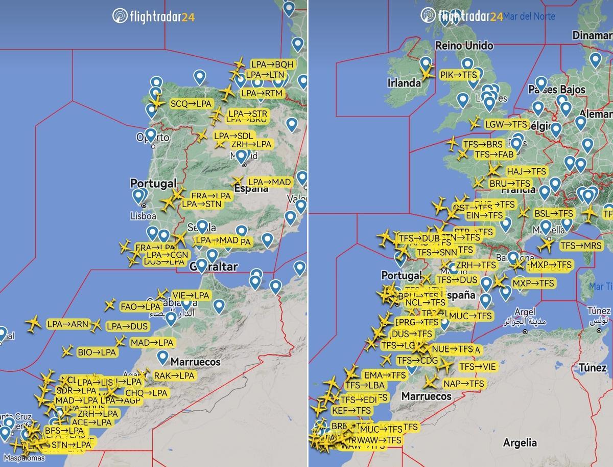 La procesión de vuelos a Canarias esta Semana Santa
