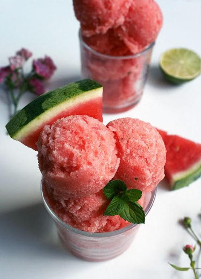 Sorbete de sandía, receta de Pinterest