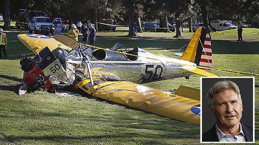 Aspecto en el que quedó la avioneta de Harrison Ford.