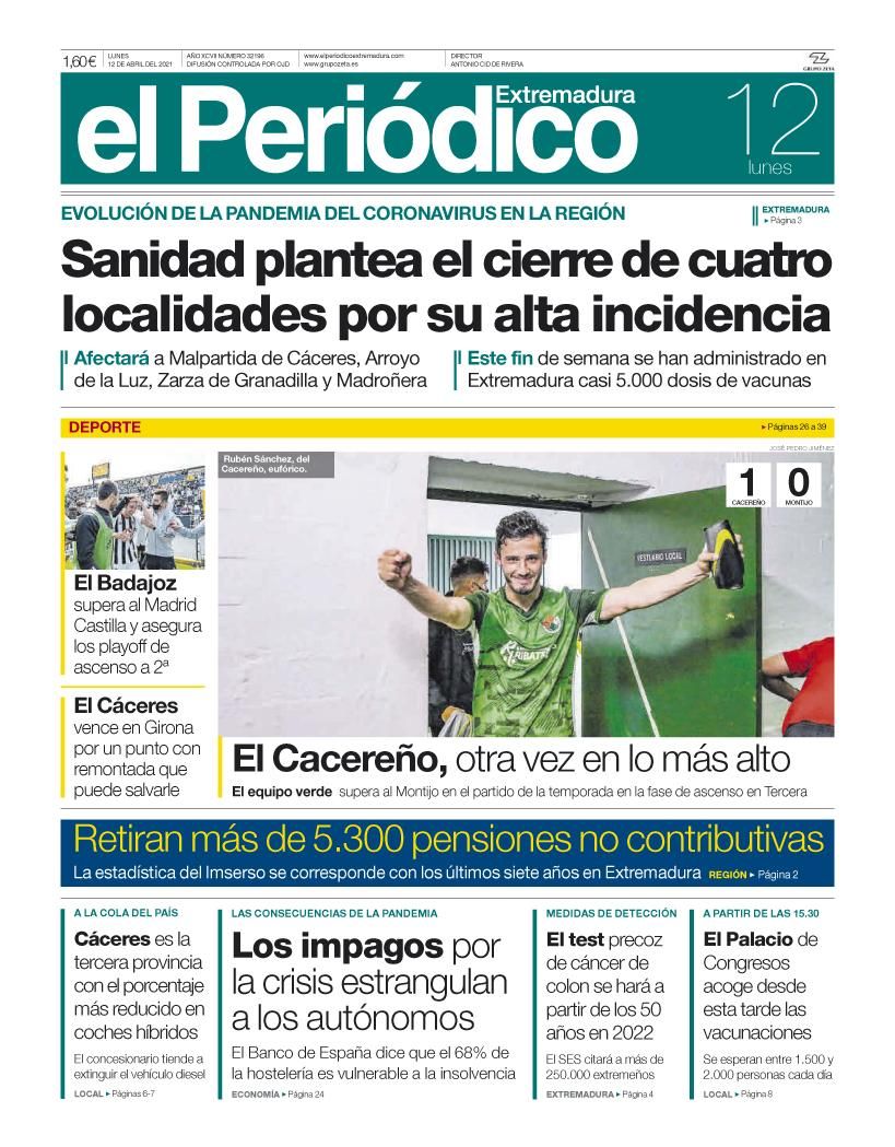 Consulta la portada correspondiente al día 12 de abril del 2021