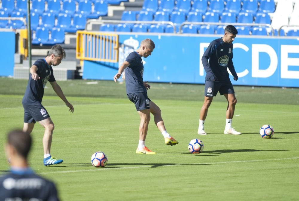 Gaizka Garitano dirige su primera sesión en Riazor