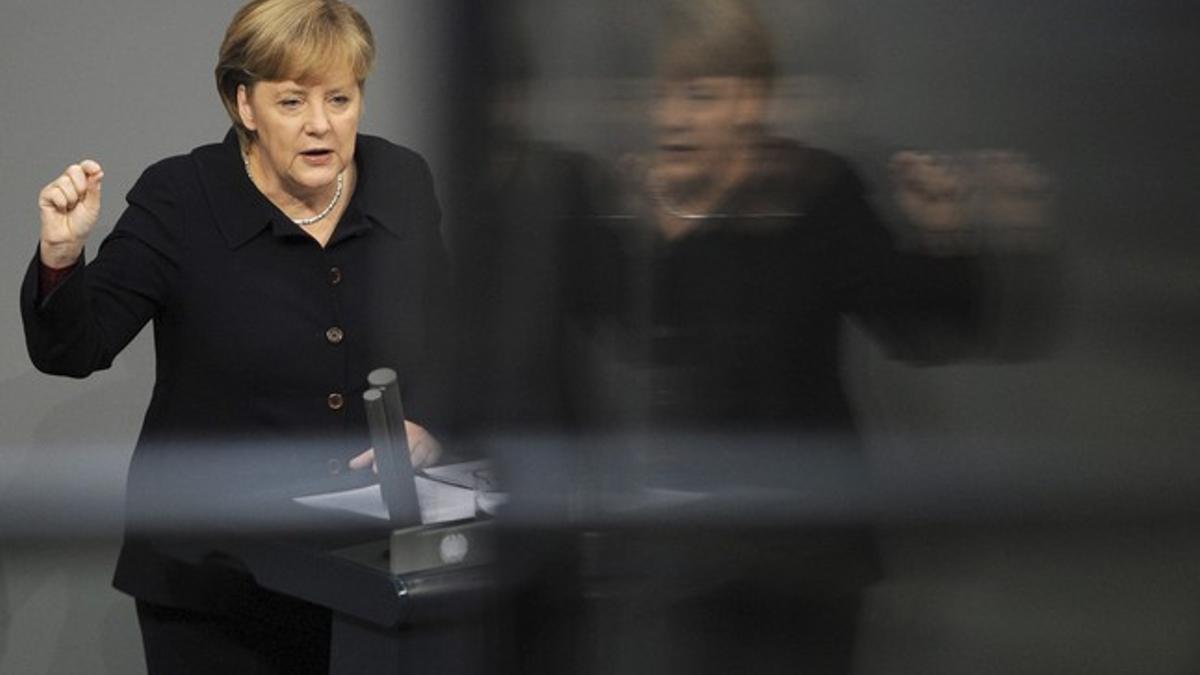 Angela Merkel, durante una comparecencia en el Parlamento alemán, el pasado diciembre en Berlín.