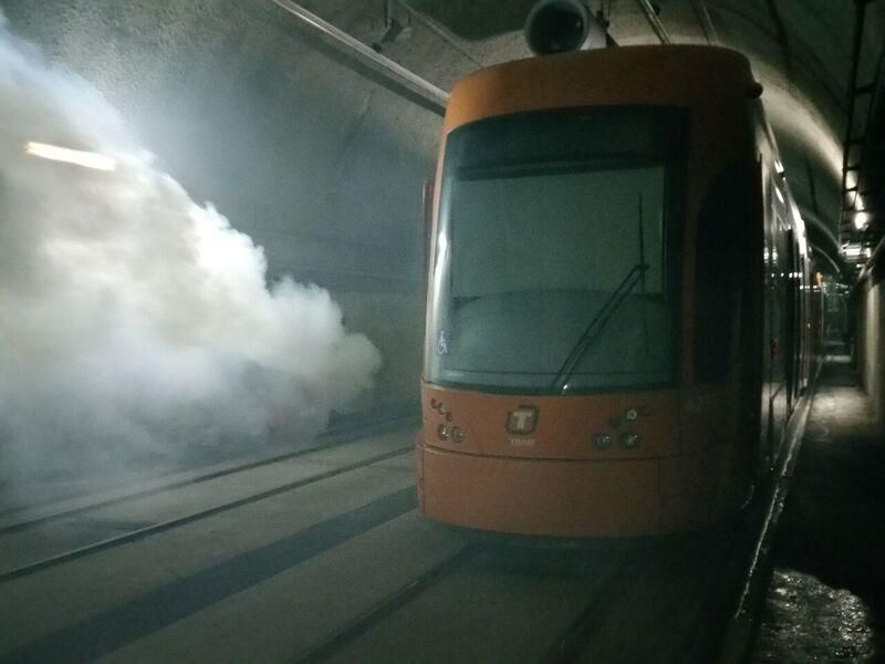 Simulacro incendio TRAM