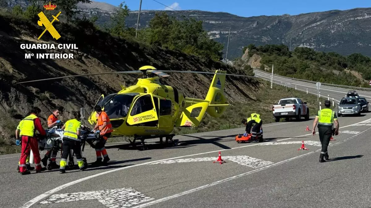 Una mujer herida grave en un accidente de tráfico en la N-260 en La Fueva