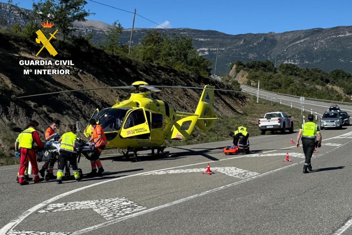 Una mujer herida grave en un accidente de tráfico en la N-260 en La Fueva