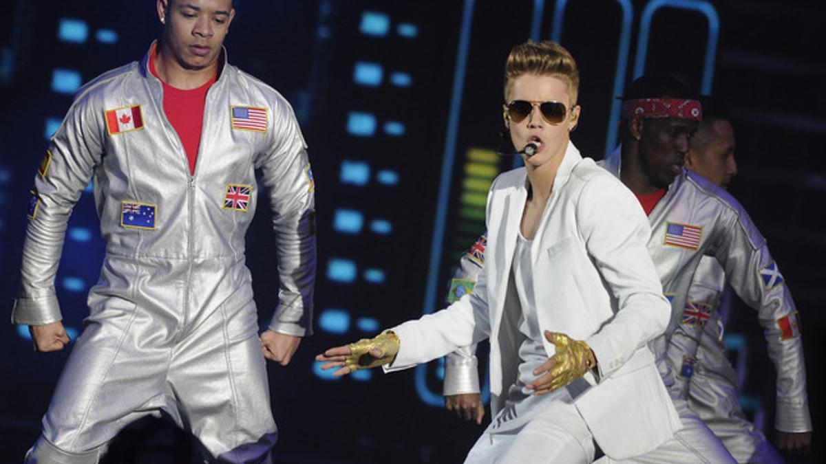 Justin Bieber, en el concierto de Madrid del jueves.
