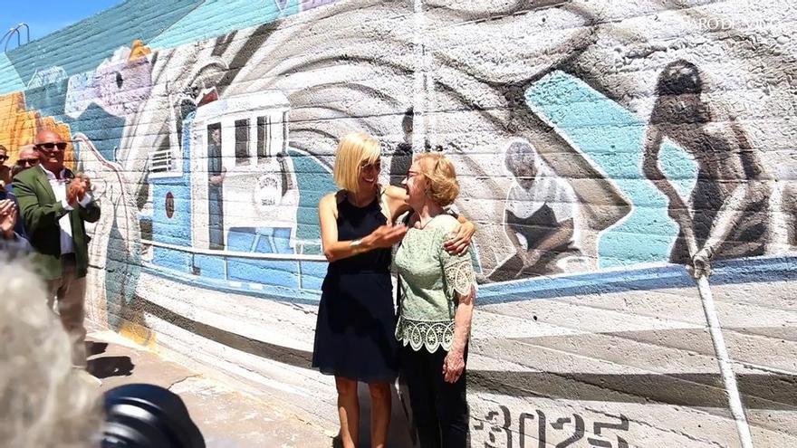 Lula Goce inaugura el mural más grande de España en Baiona: 