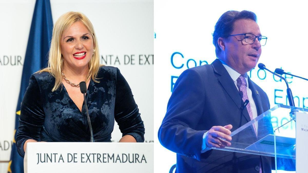 Elena Manzano, consejera de Hacienda, Administración Pública y Diálogo Social, y Guillermo Santamaría, consejero de Economía, Empleo y Transformación Digital